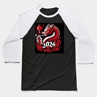 Year of the Dragon Stencil Baseball T-Shirt